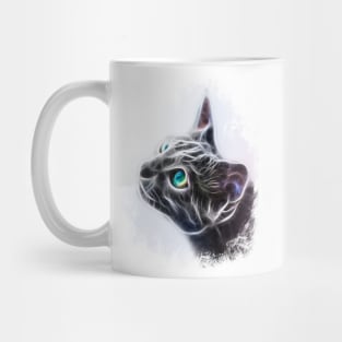 Cute Cat Modern Art Blue Eyes Mug